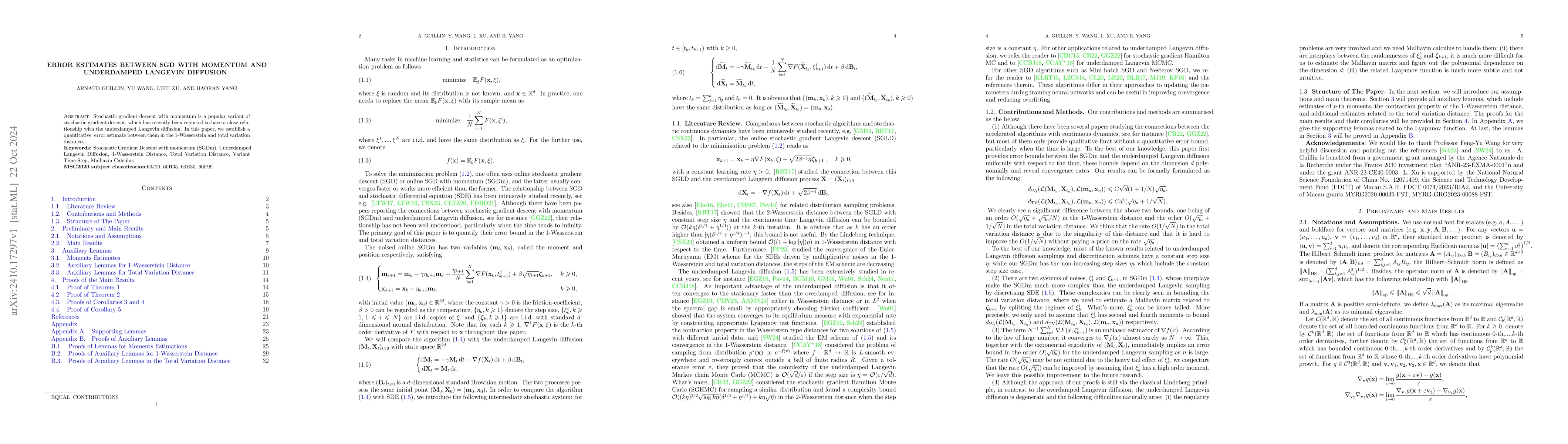 Thumbnail for Error estimates between SGD with momentum and underdamped Langevin
  diffusion