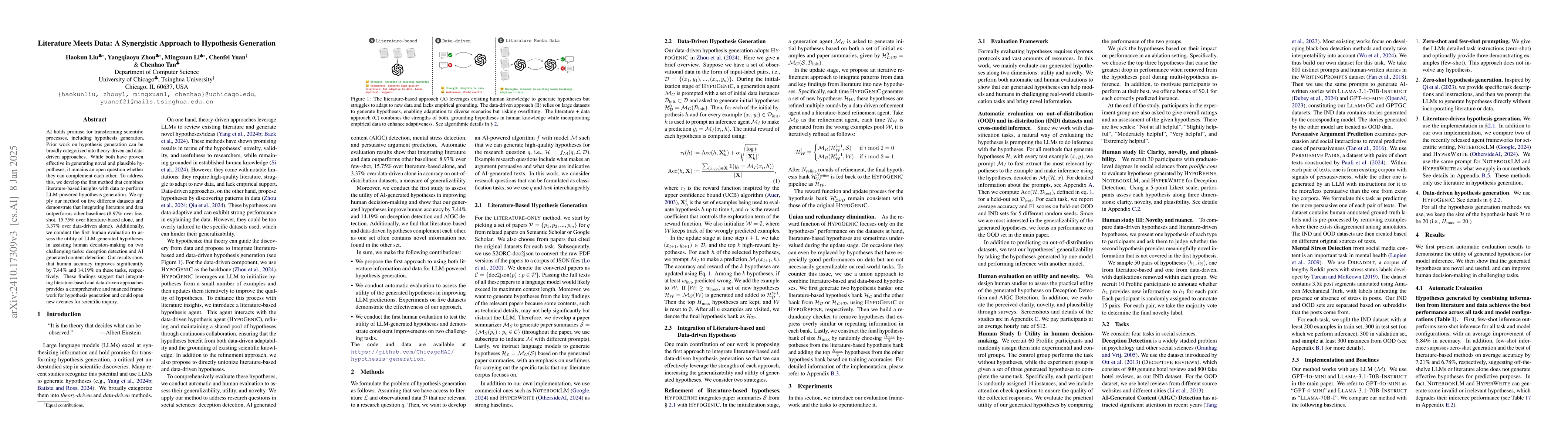 Thumbnail for Literature Meets Data: A Synergistic Approach to Hypothesis Generation
