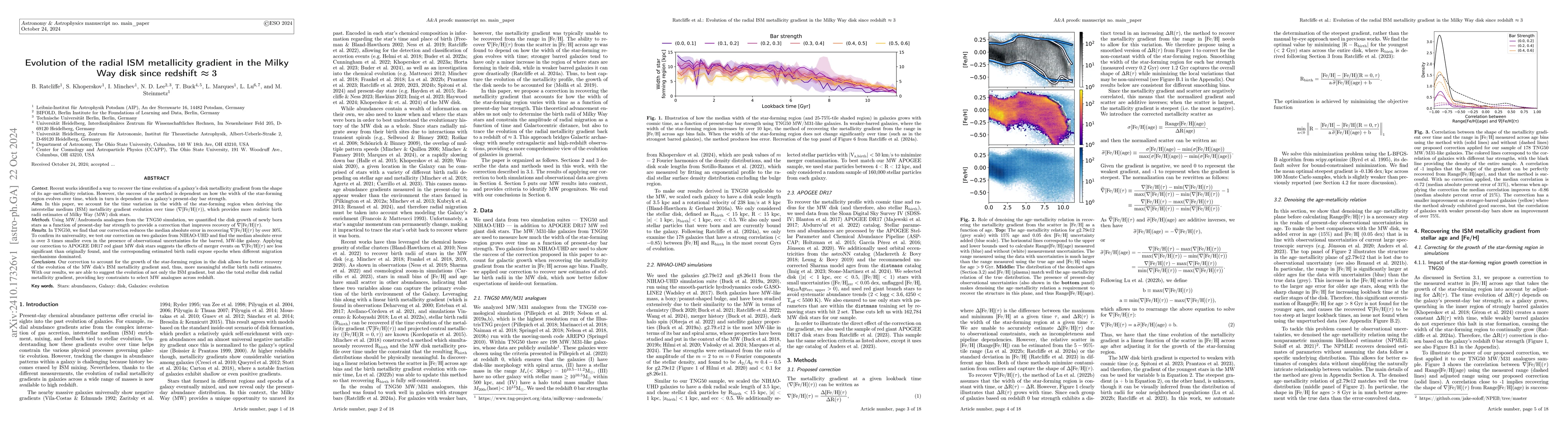 Thumbnail for Evolution of the radial ISM metallicity gradient in the Milky Way disk
  since redshift $\approx 3$