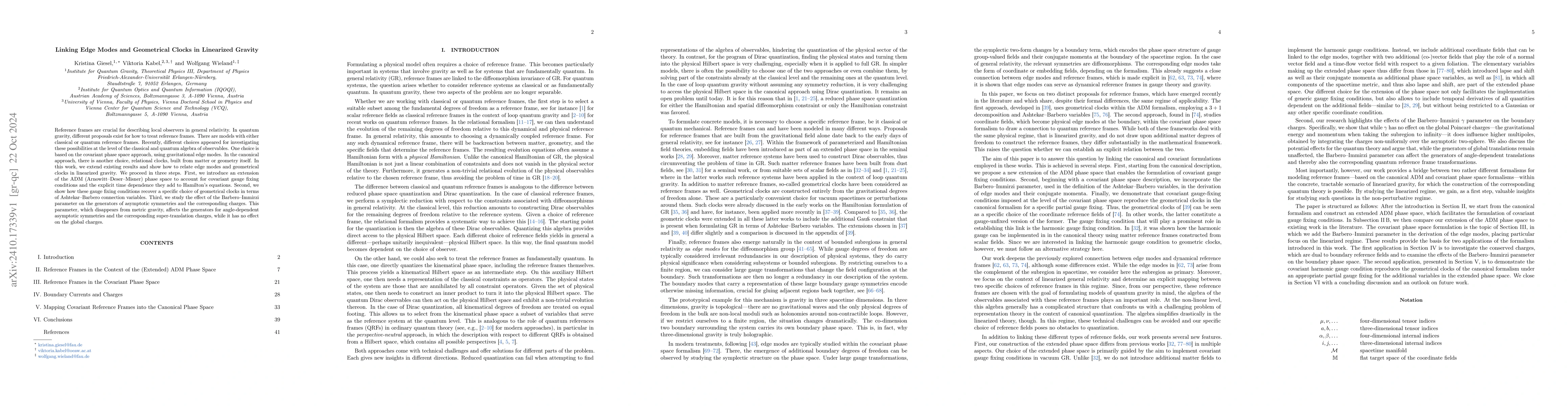 Thumbnail for Linking Edge Modes and Geometrical Clocks in Linearized Gravity