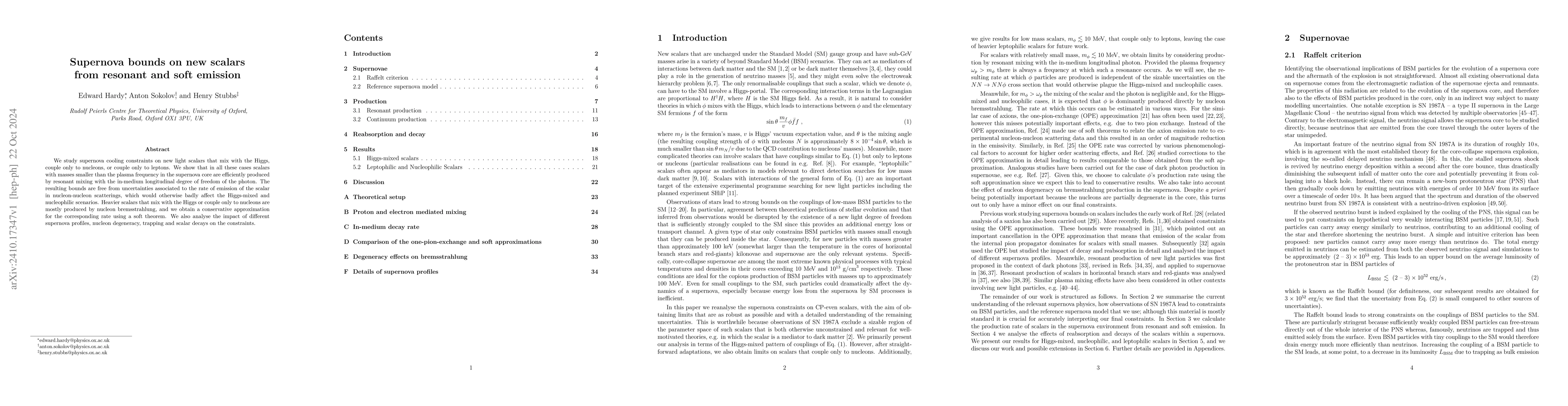 Thumbnail for Supernova bounds on new scalars from resonant and soft emission