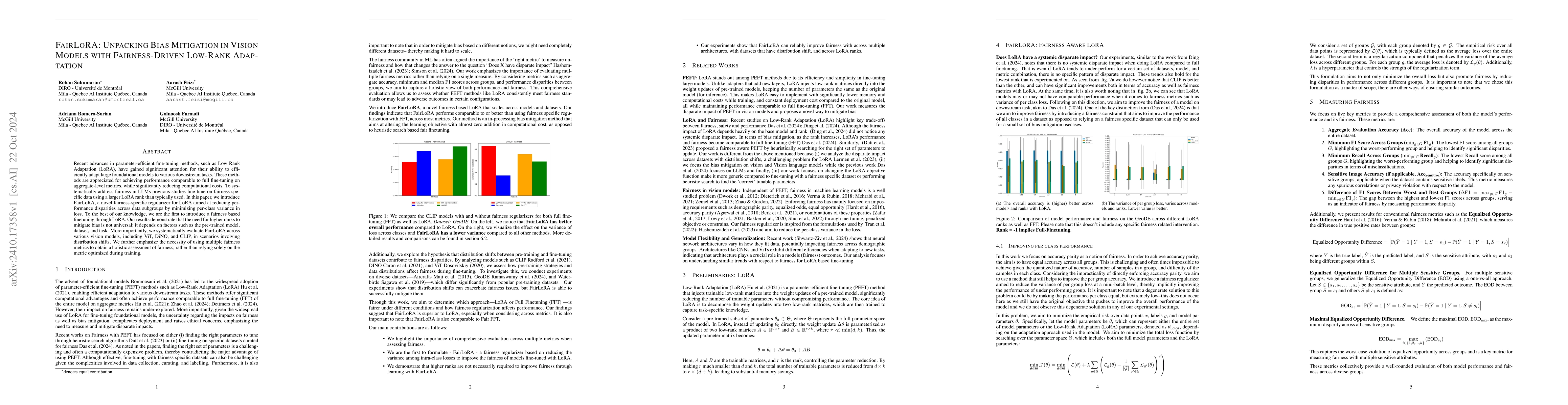 Thumbnail for FairLoRA: Unpacking Bias Mitigation in Vision Models with
  Fairness-Driven Low-Rank Adaptation