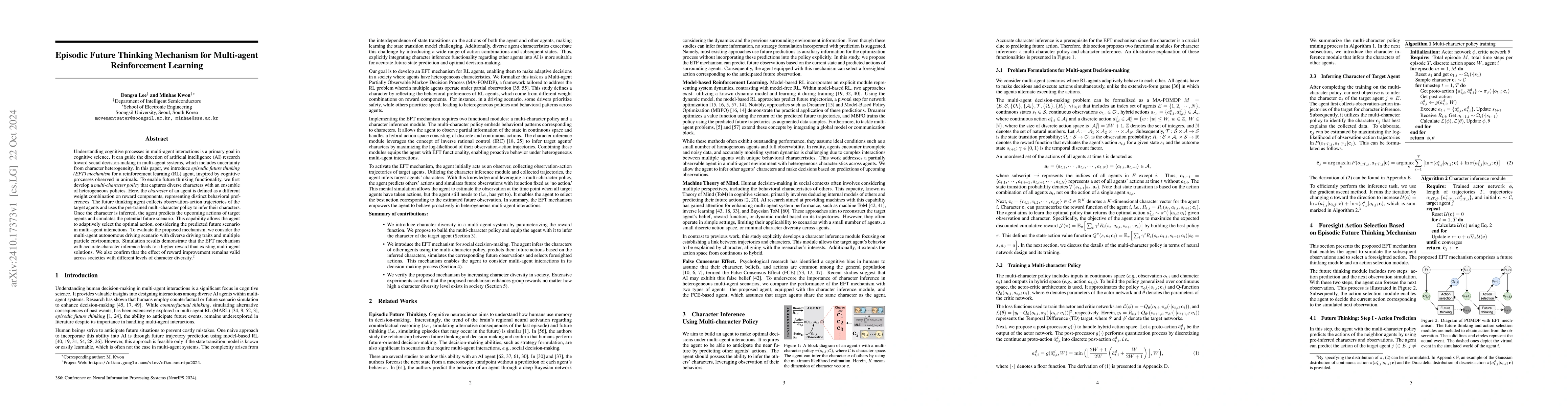 Thumbnail for Episodic Future Thinking Mechanism for Multi-agent Reinforcement
  Learning