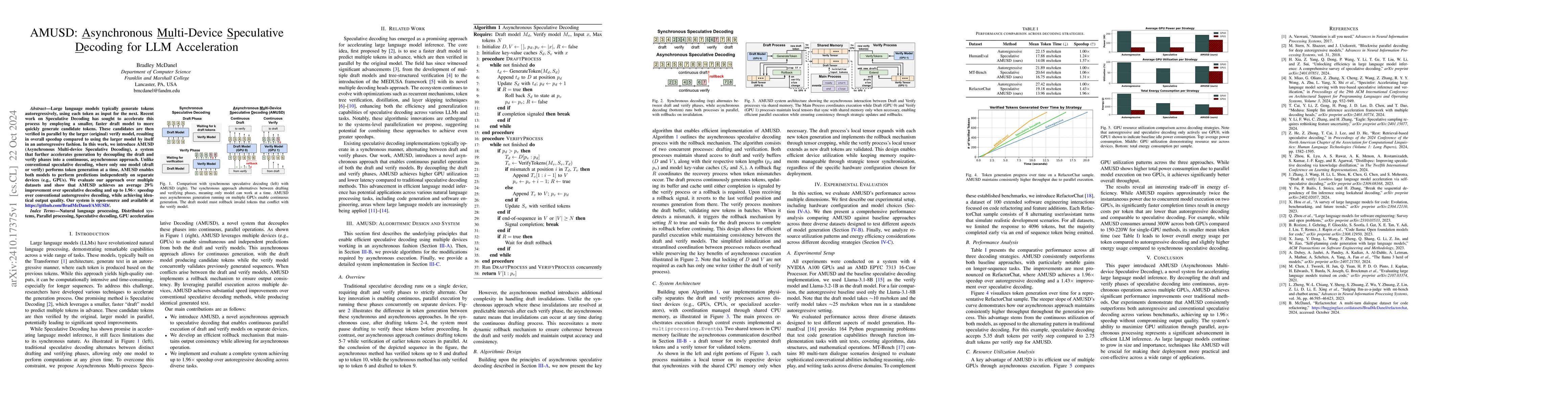 Thumbnail for AMUSD: Asynchronous Multi-Device Speculative Decoding for LLM
  Acceleration