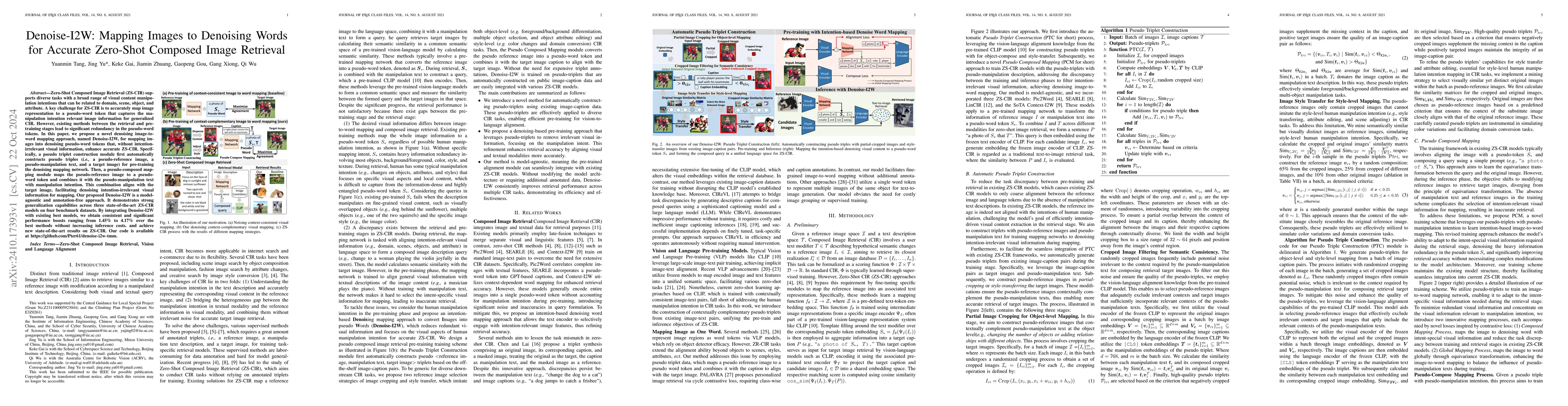 Thumbnail for Denoise-I2W: Mapping Images to Denoising Words for Accurate Zero-Shot
  Composed Image Retrieval