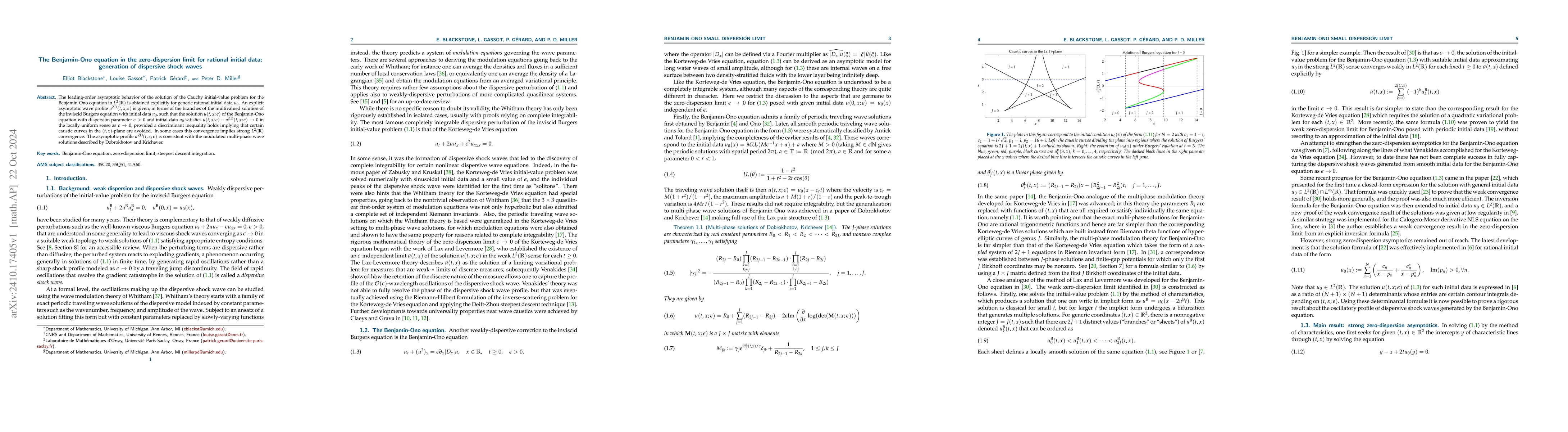 Thumbnail for The Benjamin-Ono equation in the zero-dispersion limit for rational
  initial data: generation of dispersive shock waves