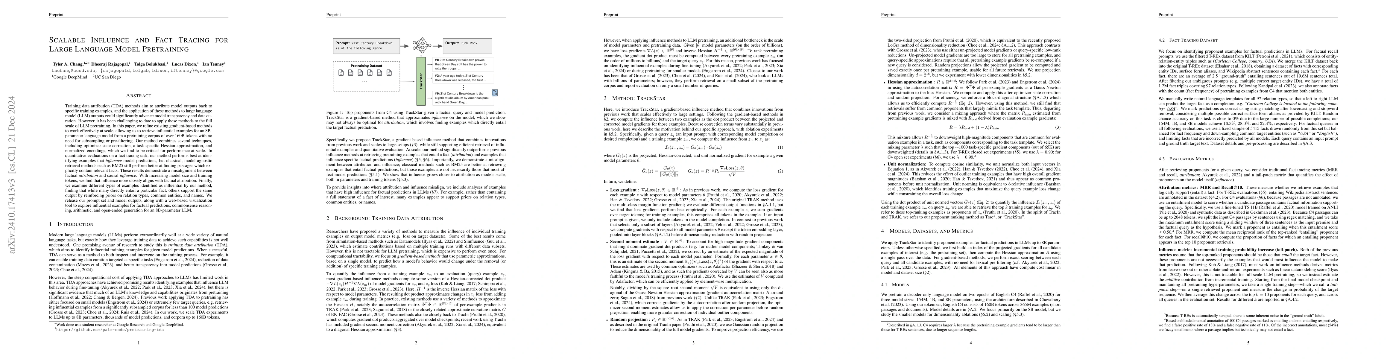 Thumbnail for Scalable Influence and Fact Tracing for Large Language Model Pretraining