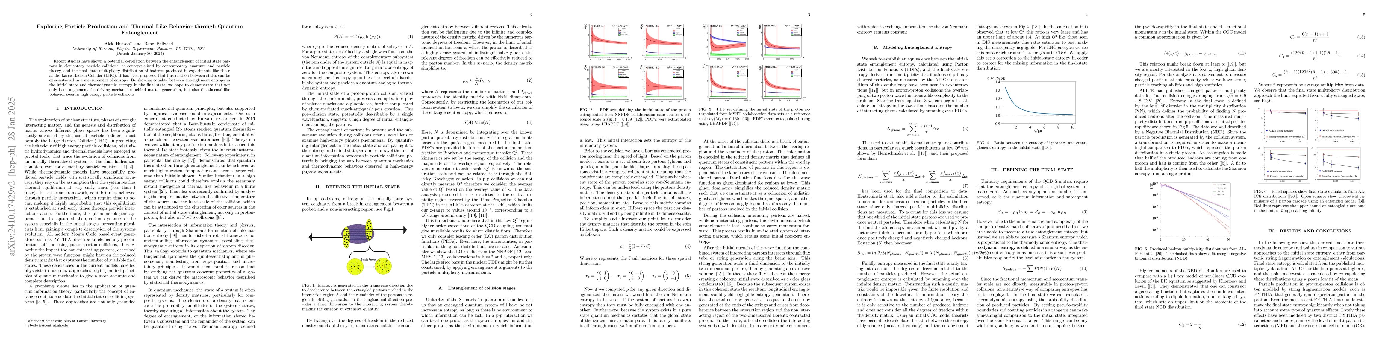 Thumbnail for Exploring Particle Production and Thermal-Like Behavior through Quantum
  Entanglement