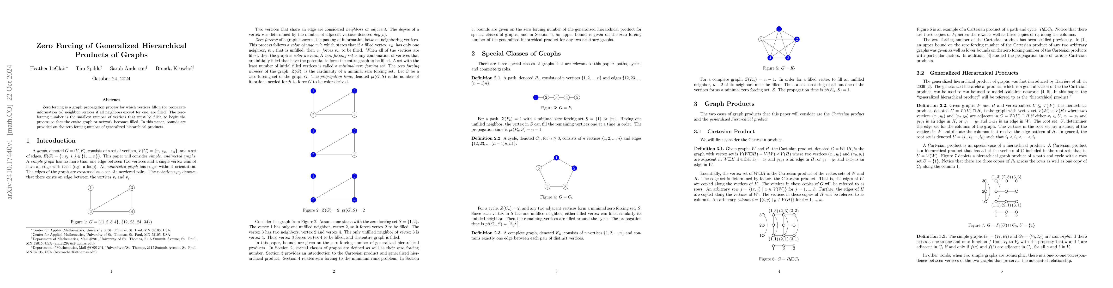Thumbnail for Zero Forcing of Generalized Hierarchical Products of Graphs