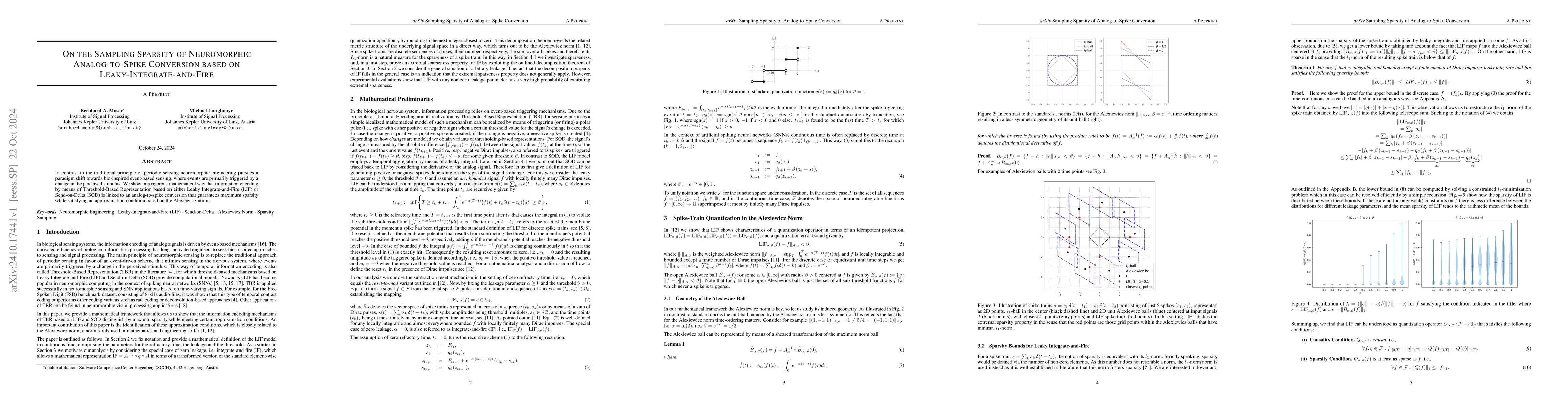 Thumbnail for On the Sampling Sparsity of Neuromorphic Analog-to-Spike Conversion
  based on Leaky Integrate-and-Fire
