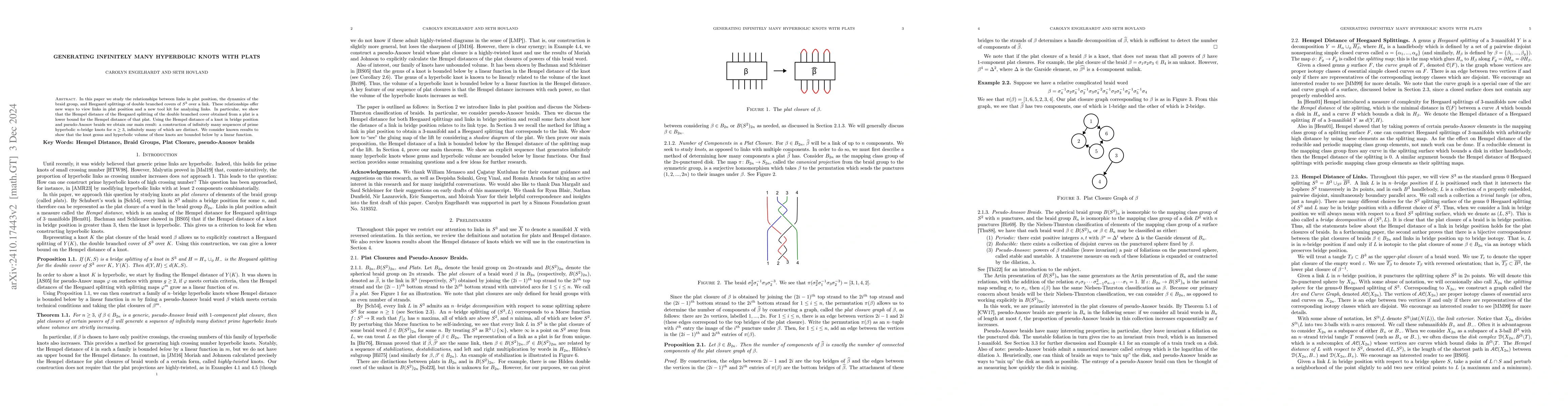 Thumbnail for Generating Infinitely Many Hyperbolic Knots with Plats