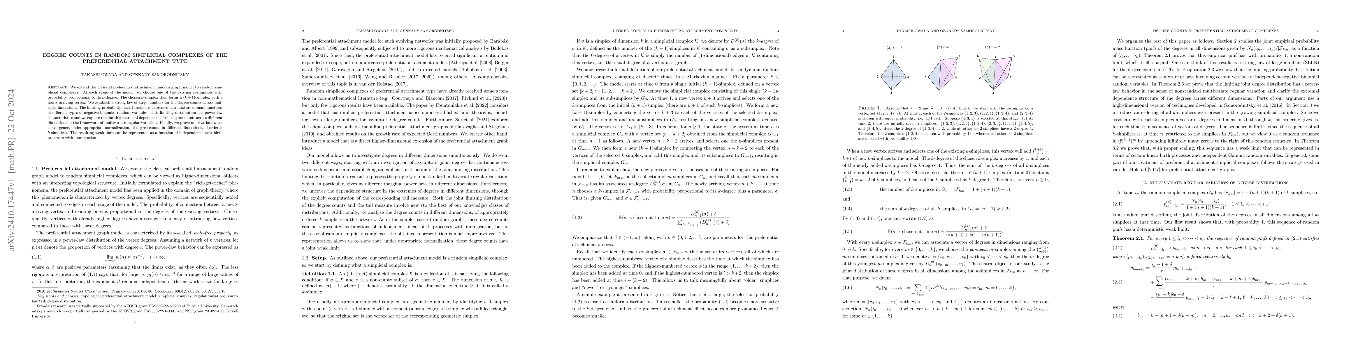 Thumbnail for Degree counts in random simplicial complexes of the preferential
  attachment type