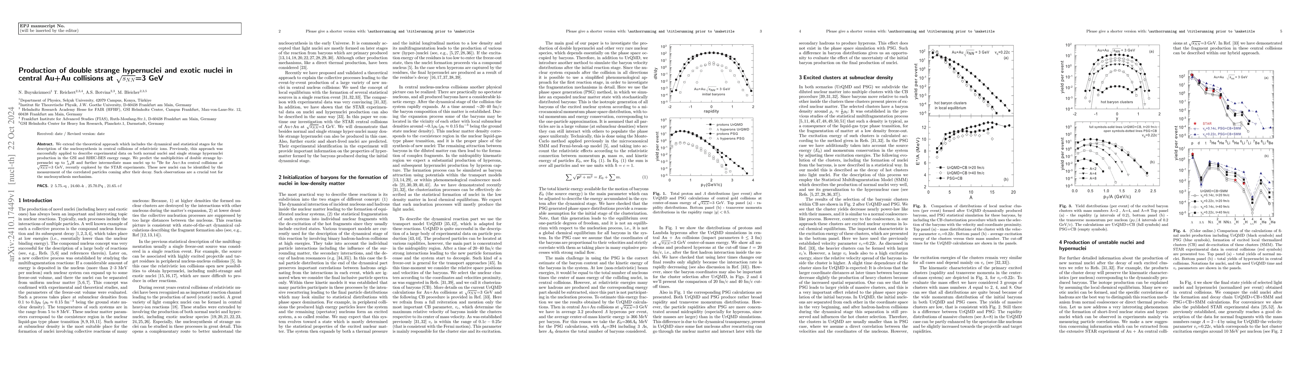 Thumbnail for Production of double strange hypernuclei and exotic nuclei in central
  Au+Au collisions at $\sqrt{s_{NN}}$=3 GeV