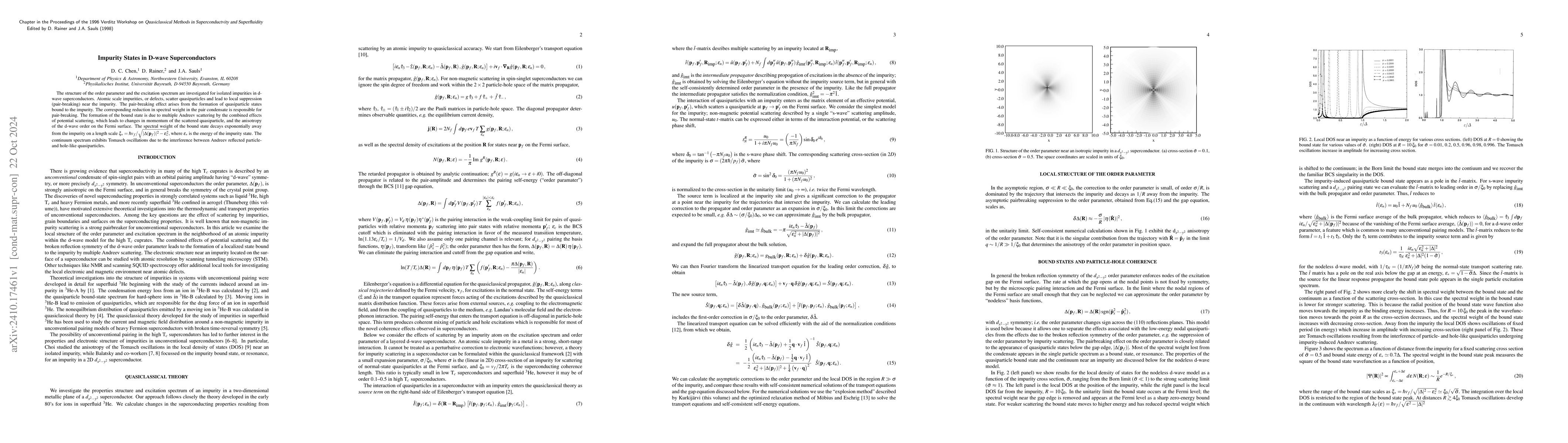 Thumbnail for Impurity States in D-wave Superconductors
