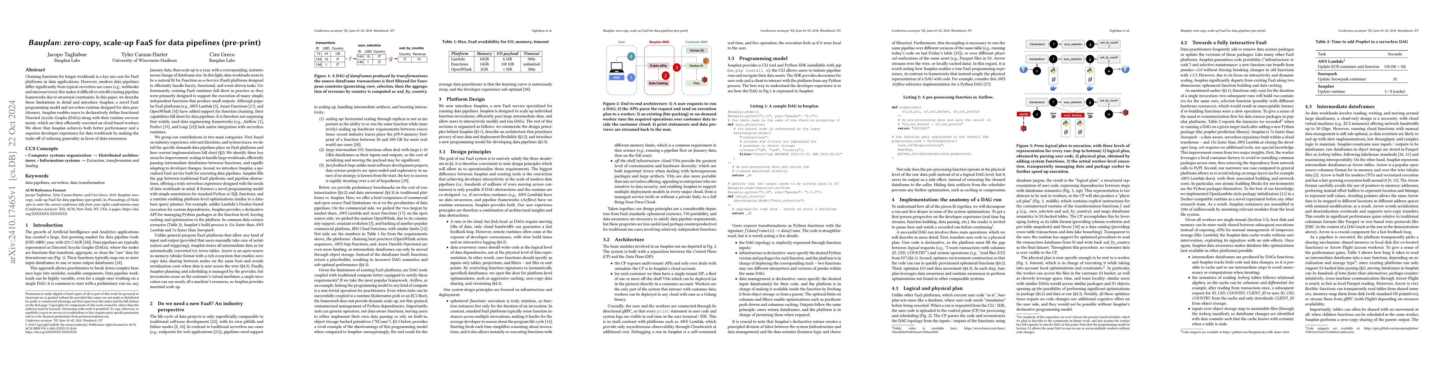 Thumbnail for Bauplan: zero-copy, scale-up FaaS for data pipelines