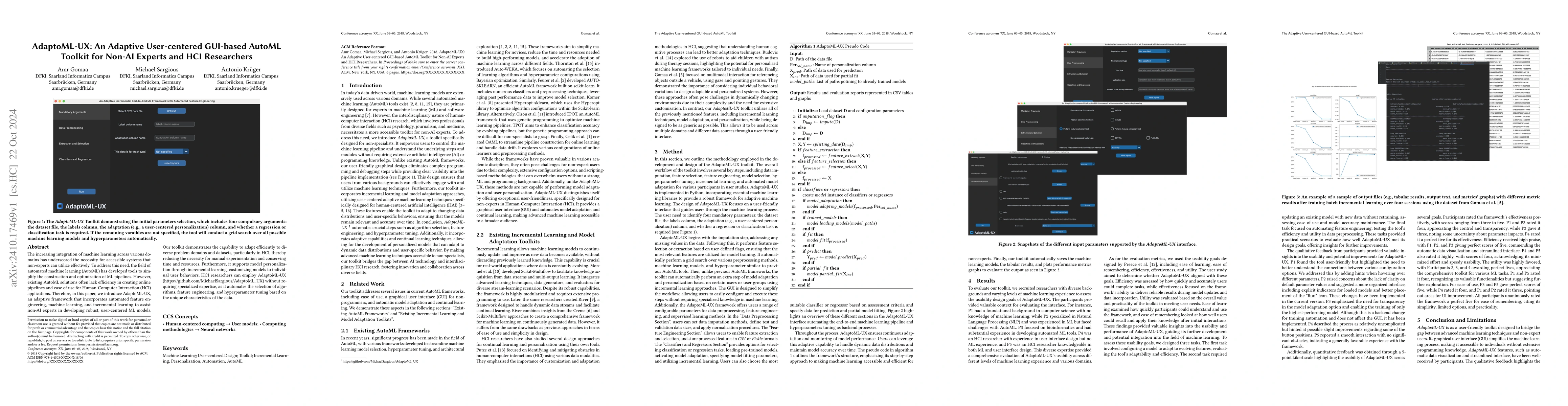 Thumbnail for AdaptoML-UX: An Adaptive User-centered GUI-based AutoML Toolkit for
  Non-AI Experts and HCI Researchers