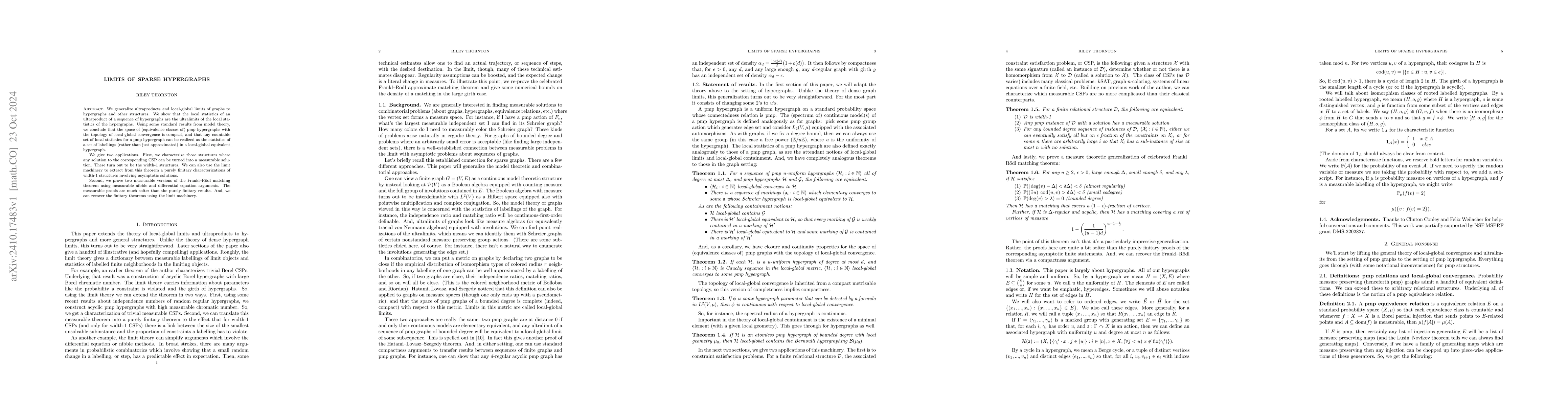 Thumbnail for Limits of sparse hypergraphs