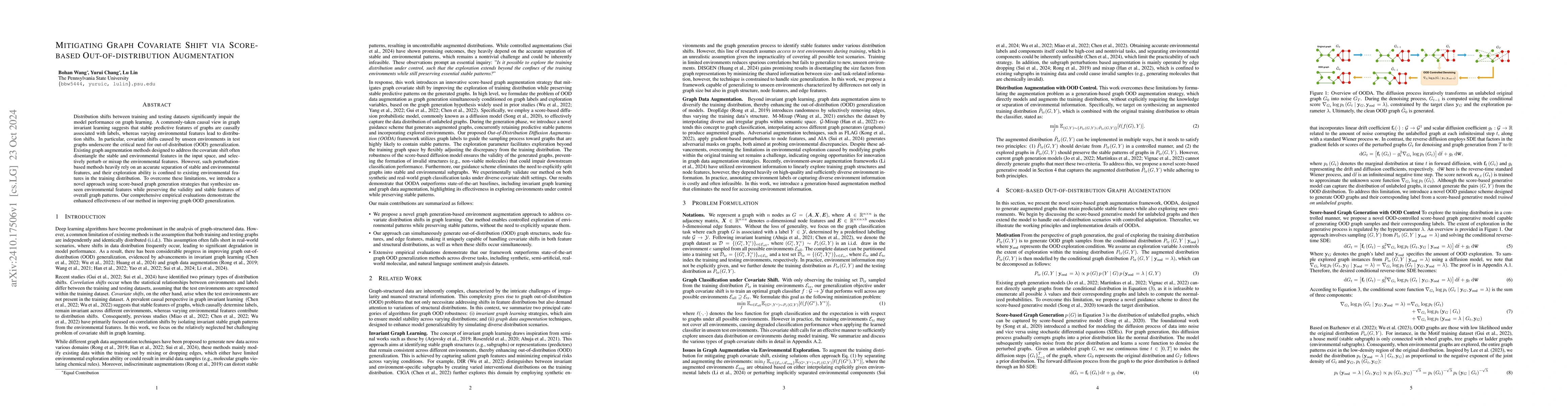 Thumbnail for Mitigating Graph Covariate Shift via Score-based Out-of-distribution
  Augmentation