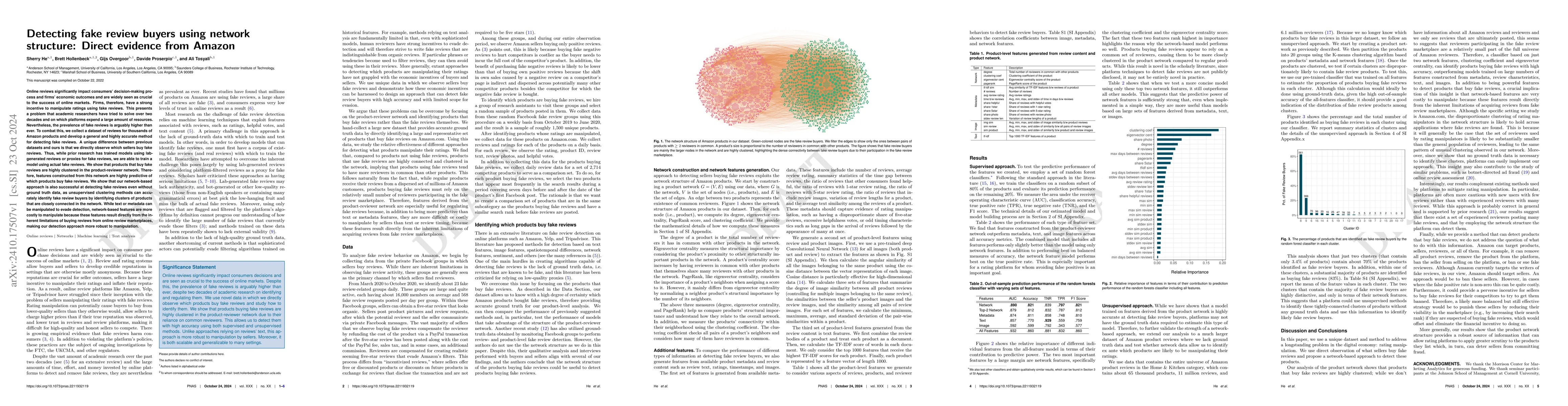 Thumbnail for Detecting fake review buyers using network structure: Direct evidence
  from Amazon
