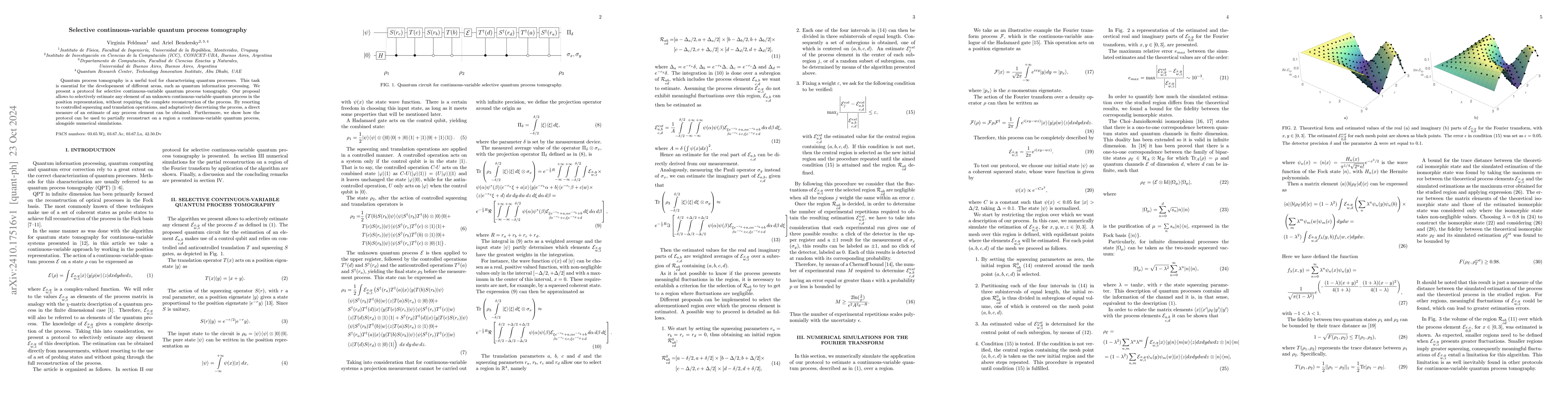 Thumbnail for Selective continuous-variable quantum process tomography