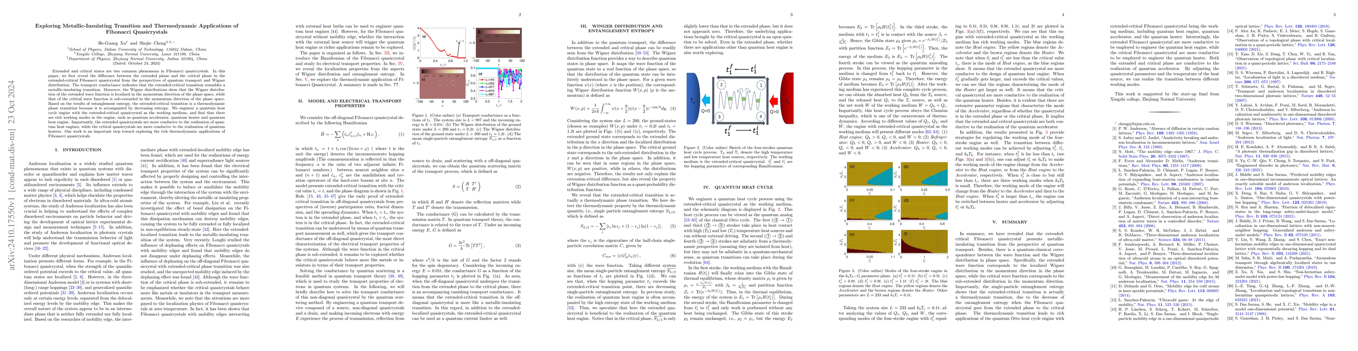 Thumbnail for Exploring Metallic-Insulating Transition and Thermodynamic Applications
  of Fibonacci Quasicrystals