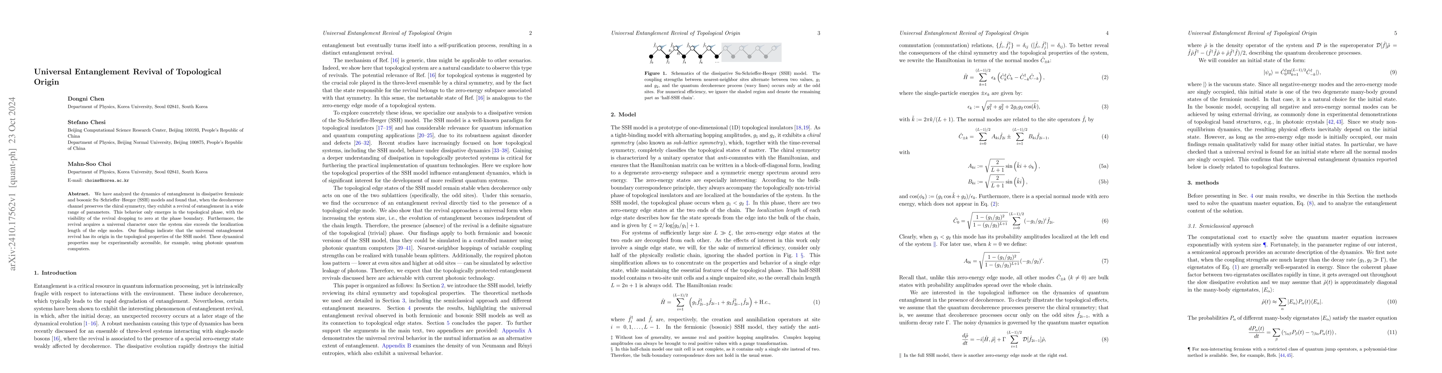 Thumbnail for Universal Entanglement Revival of Topological Origin