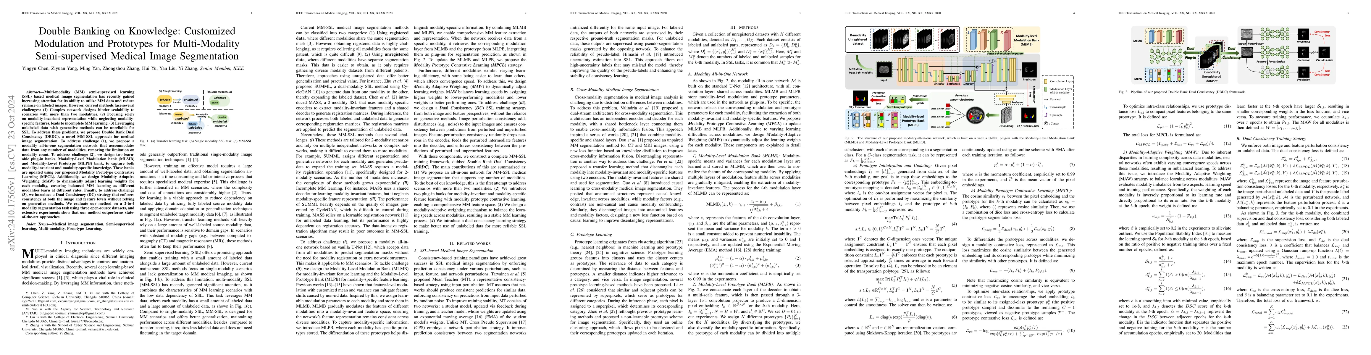 Thumbnail for Double Banking on Knowledge: Customized Modulation and Prototypes for
  Multi-Modality Semi-supervised Medical Image Segmentation