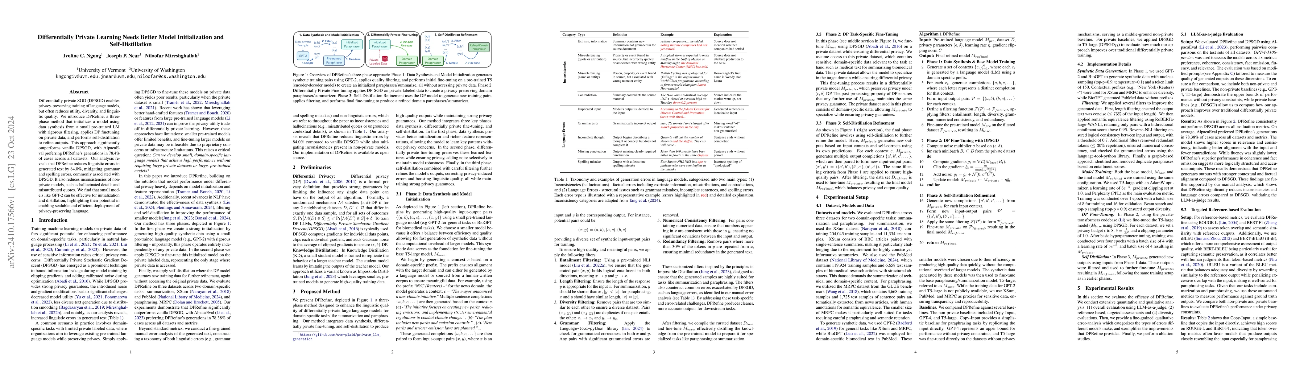 Thumbnail for Differentially Private Learning Needs Better Model Initialization and
  Self-Distillation