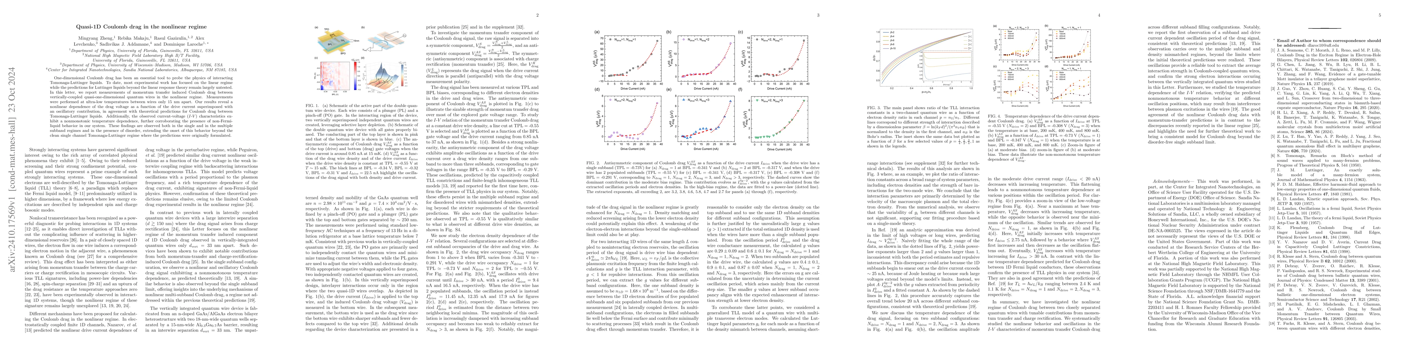 Thumbnail for Quasi-1D Coulomb drag in the nonlinear regime