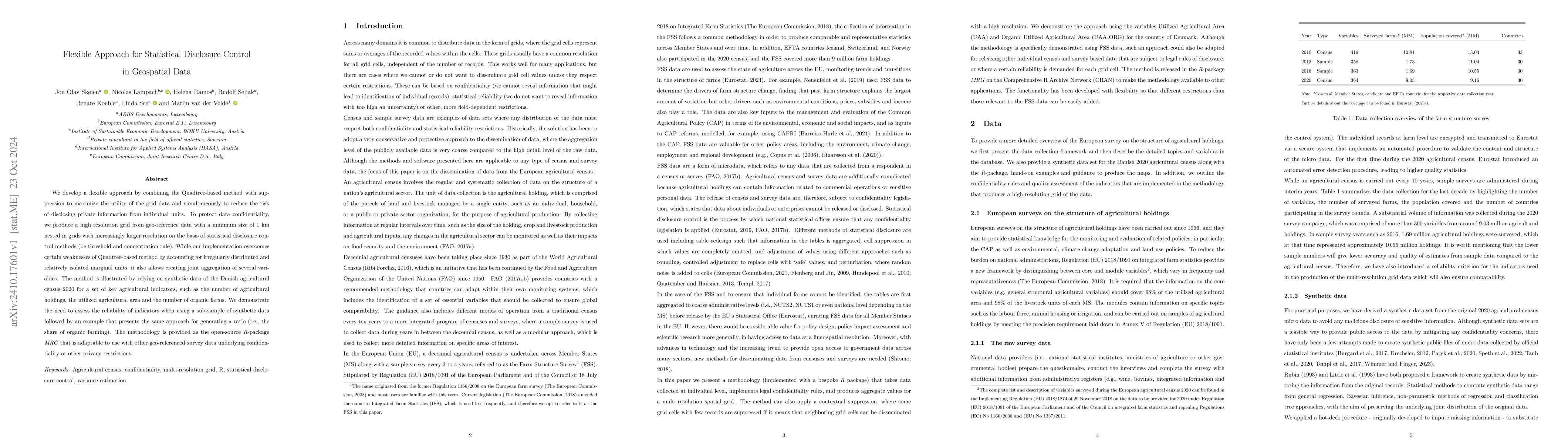 Thumbnail for Flexible Approach for Statistical Disclosure Control in Geospatial Data