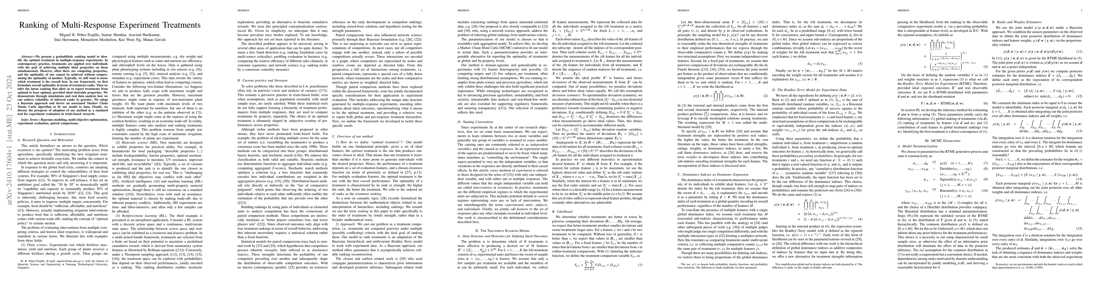 Thumbnail for Ranking of Multi-Response Experiment Treatments