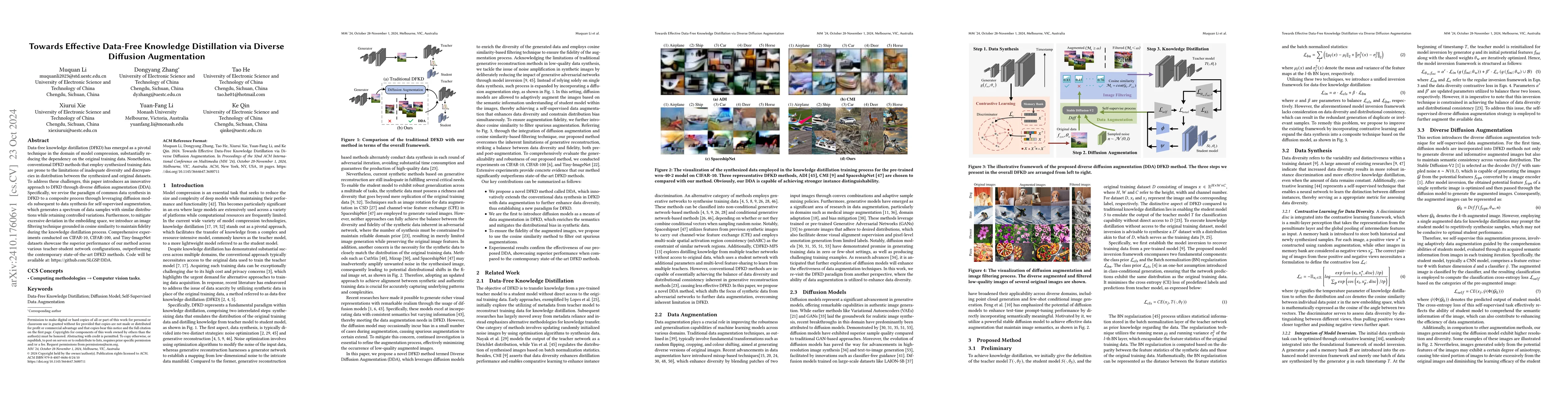 Thumbnail for Towards Effective Data-Free Knowledge Distillation via Diverse Diffusion
  Augmentation
