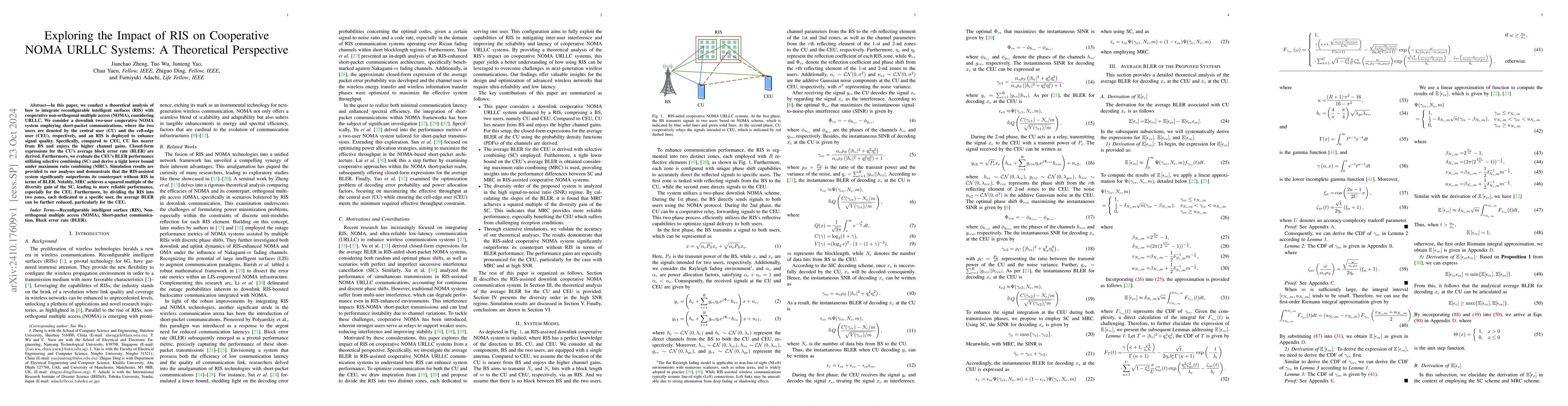 Thumbnail for Exploring the Impact of RIS on Cooperative NOMA URLLC Systems: A
  Theoretical Perspective