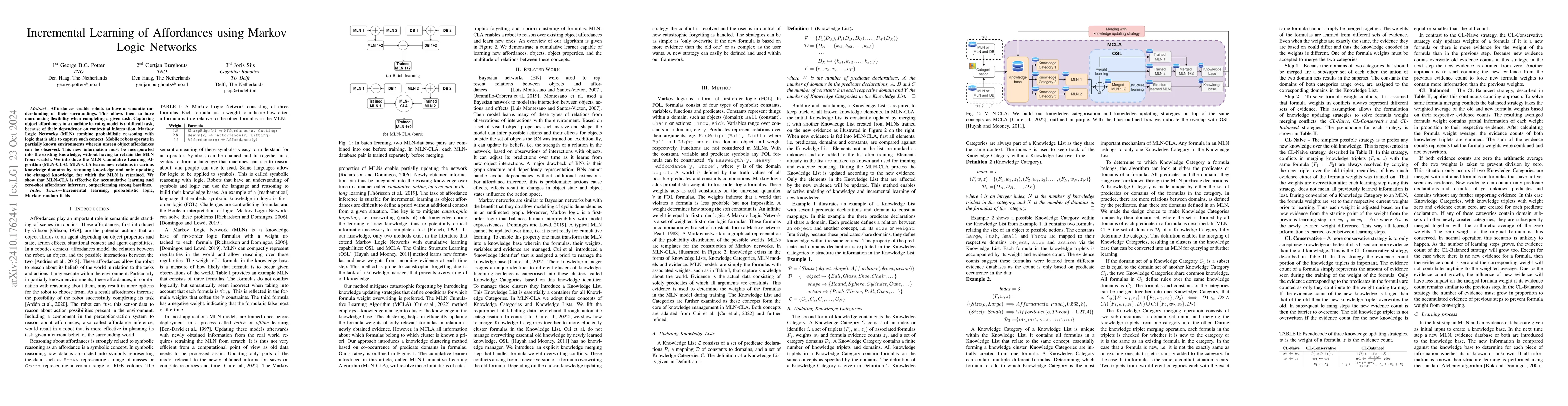 Thumbnail for Incremental Learning of Affordances using Markov Logic Networks