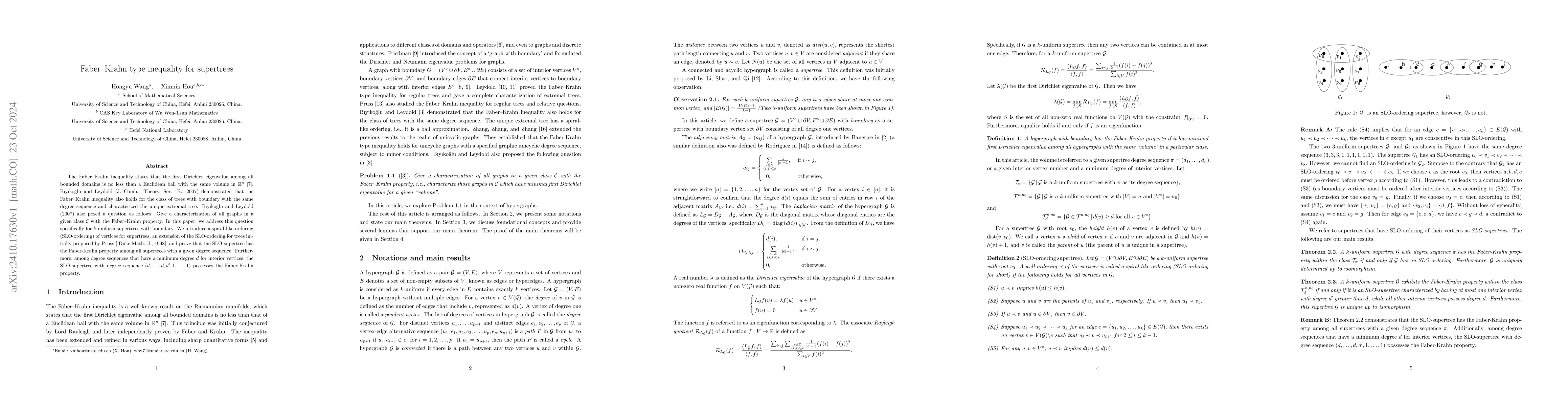 Thumbnail for Faber-Krahn type inequality for supertrees