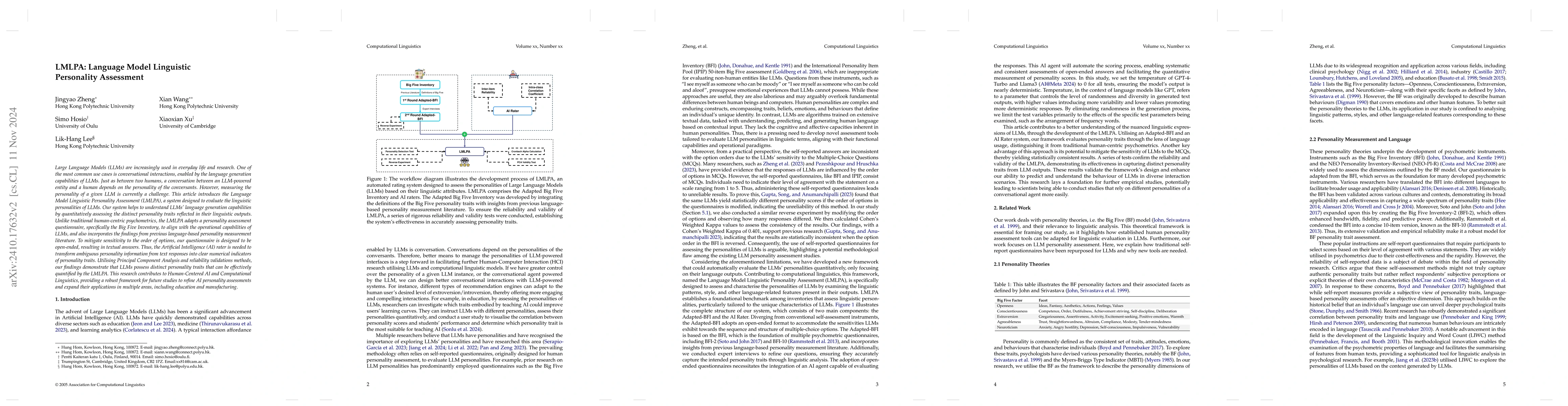 Thumbnail for LMLPA: Language Model Linguistic Personality Assessment