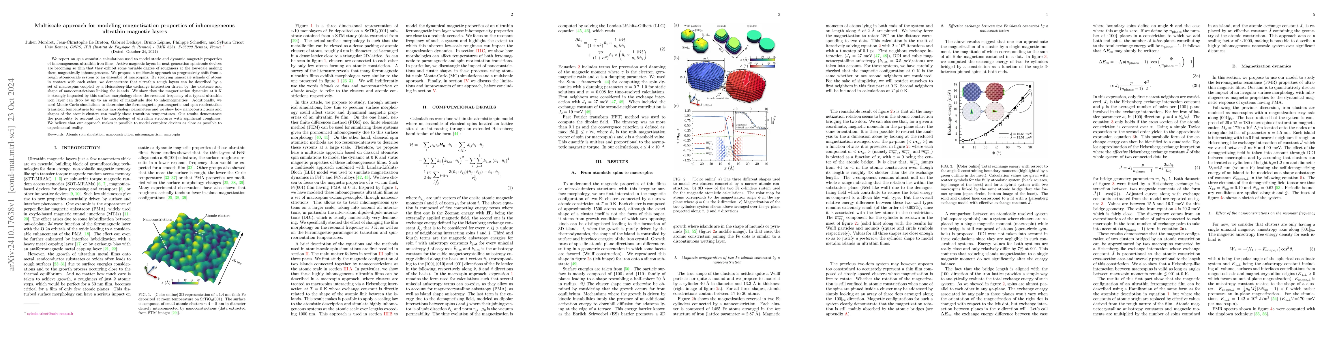Thumbnail for Multiscale approach for modeling magnetization properties of
  inhomogeneous ultrathin magnetic layers