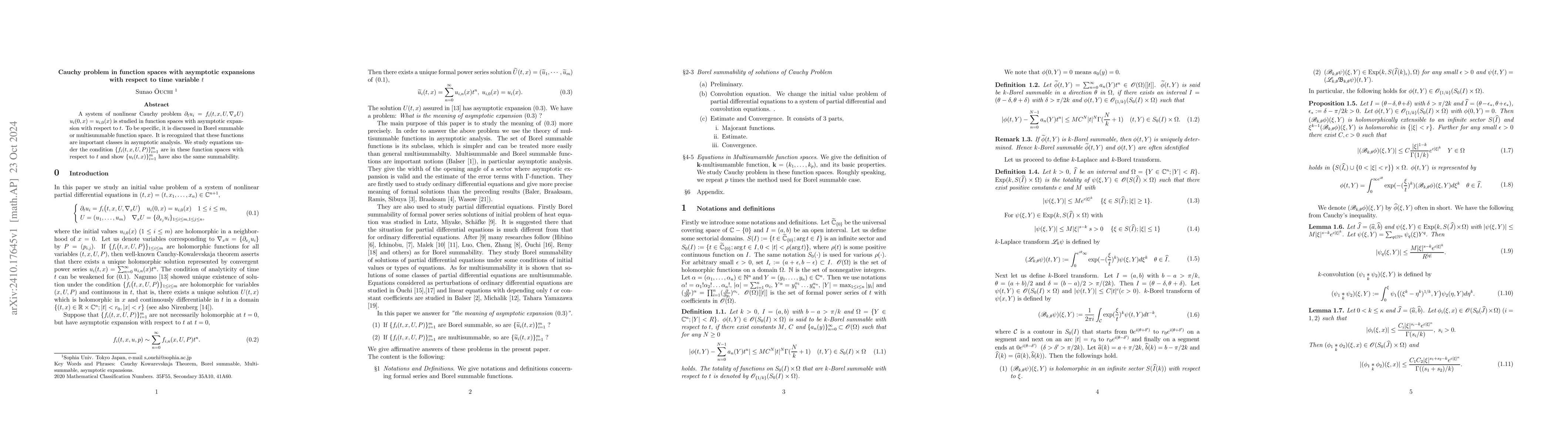 Thumbnail for Cauchy problem in function spaces with asymptotic expansions with
  respect to time variable