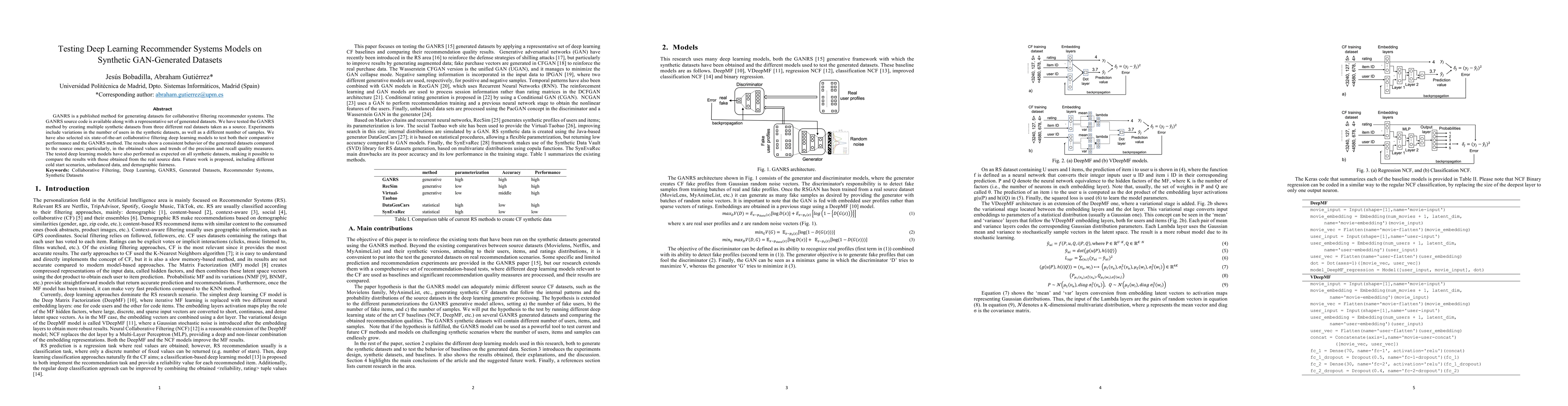 Thumbnail for Testing Deep Learning Recommender Systems Models on Synthetic
  GAN-Generated Datasets