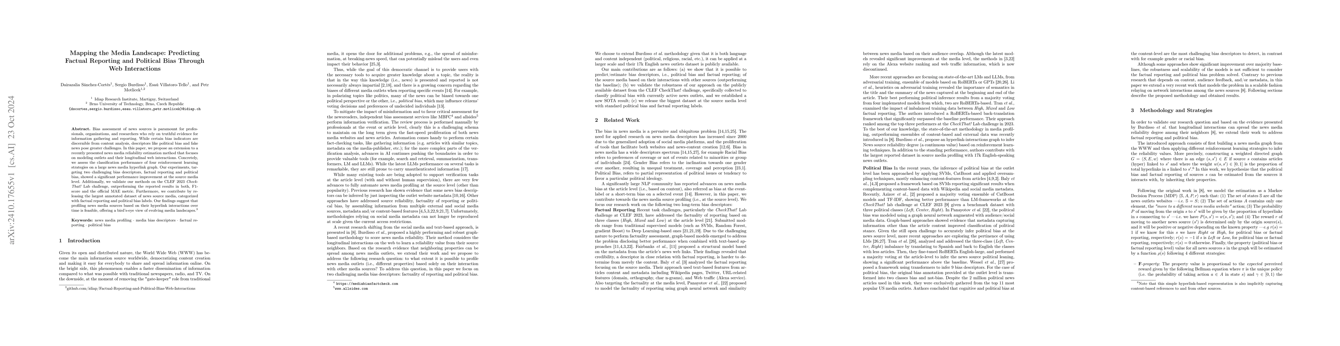 Thumbnail for Mapping the Media Landscape: Predicting Factual Reporting and Political
  Bias Through Web Interactions