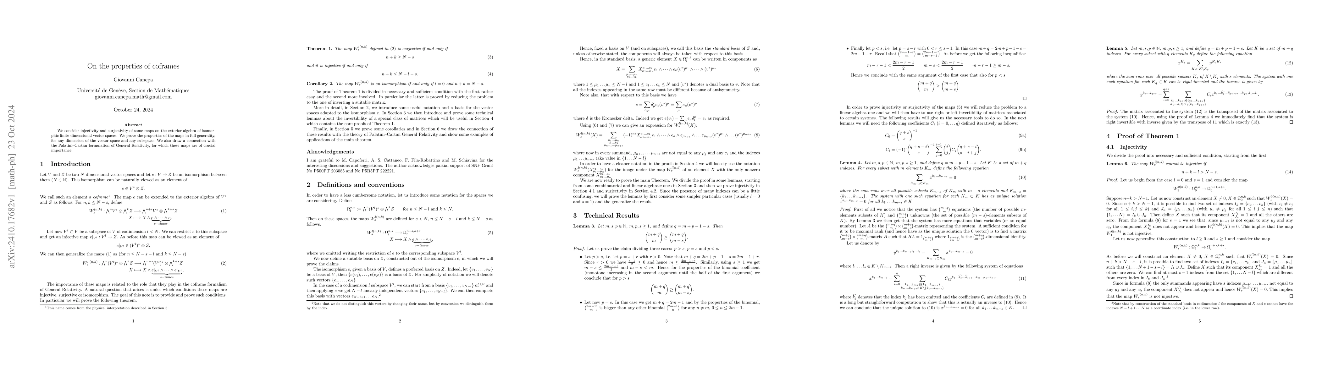 Thumbnail for On the properties of coframes