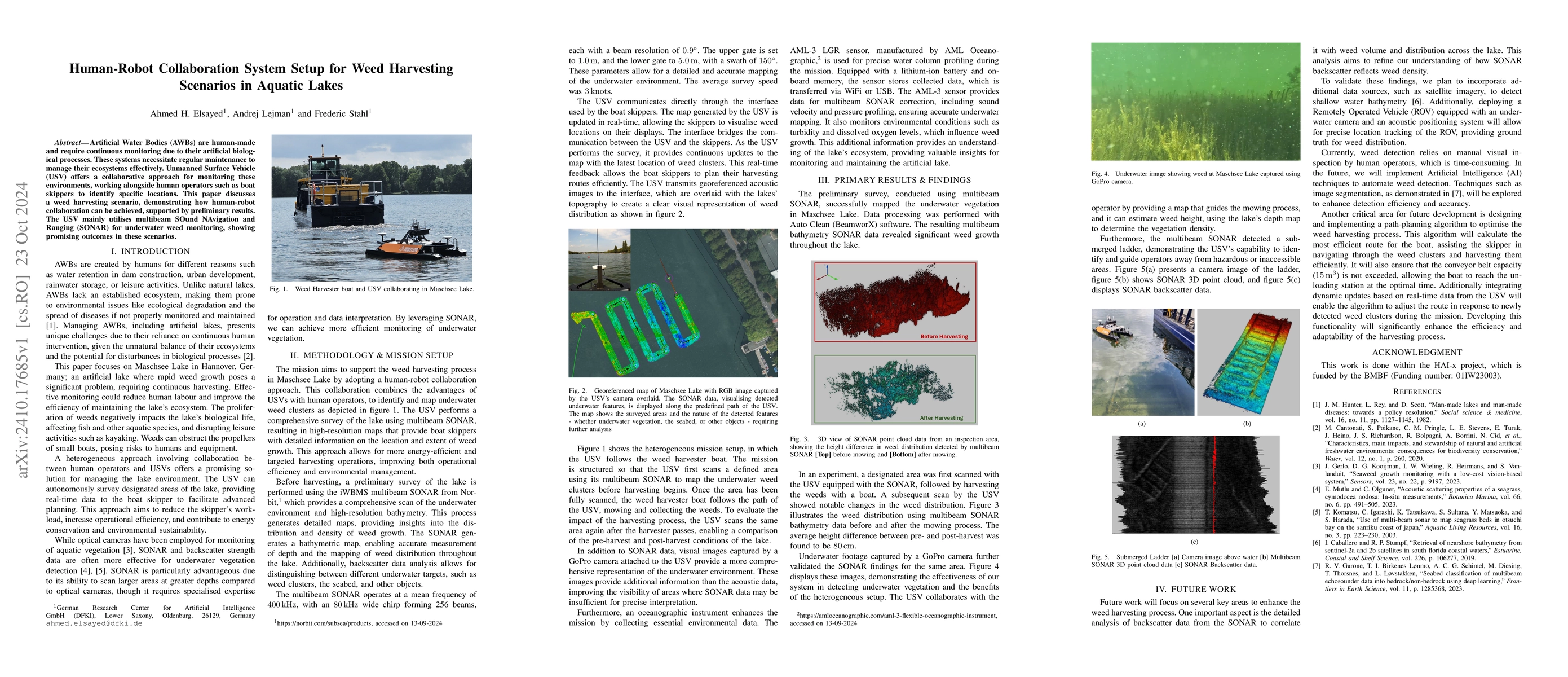 Thumbnail for Human-Robot Collaboration System Setup for Weed Harvesting Scenarios in
  Aquatic Lakes