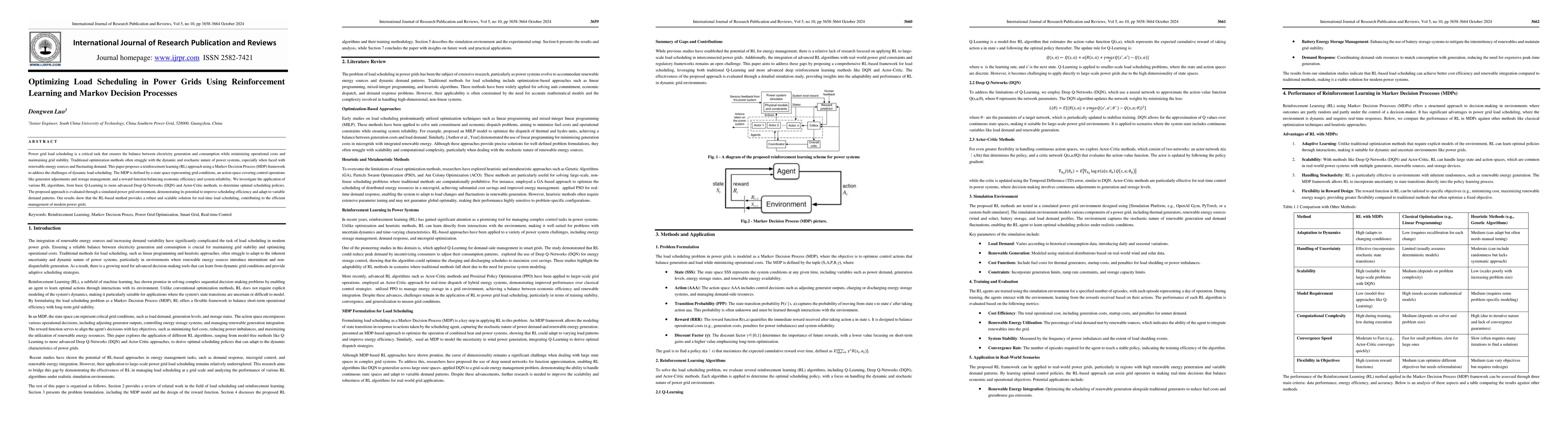Thumbnail for Optimizing Load Scheduling in Power Grids Using Reinforcement Learning
  and Markov Decision Processes