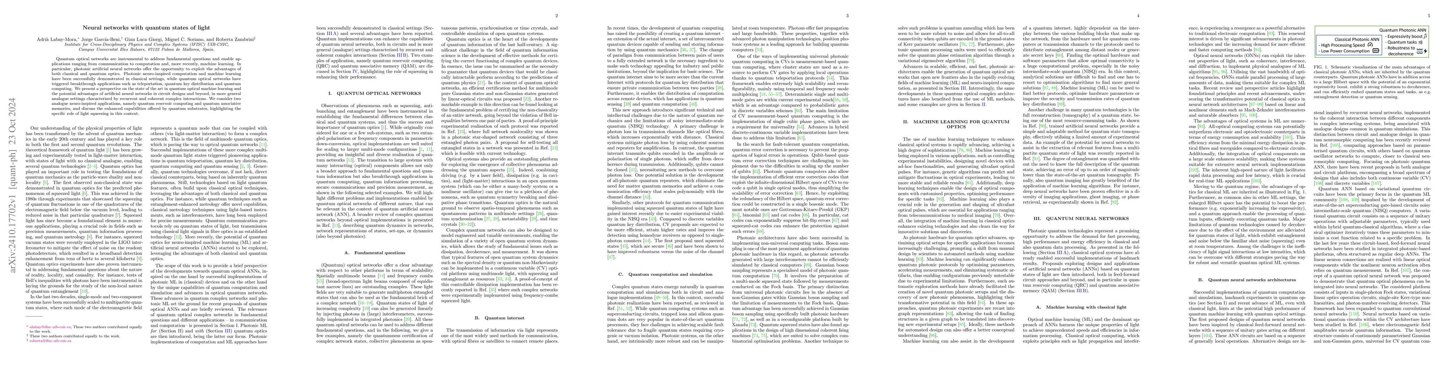Thumbnail for Neural networks with quantum states of light