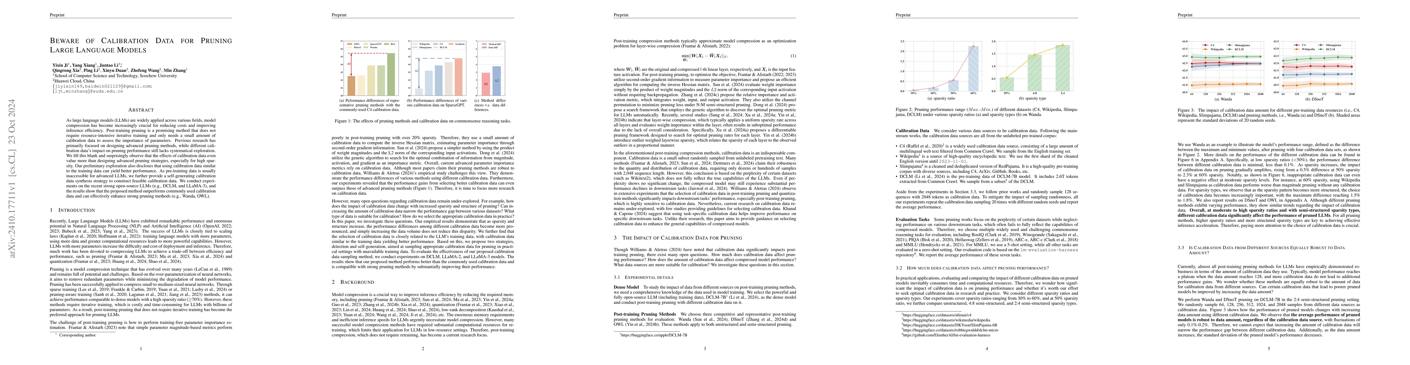 Thumbnail for Beware of Calibration Data for Pruning Large Language Models