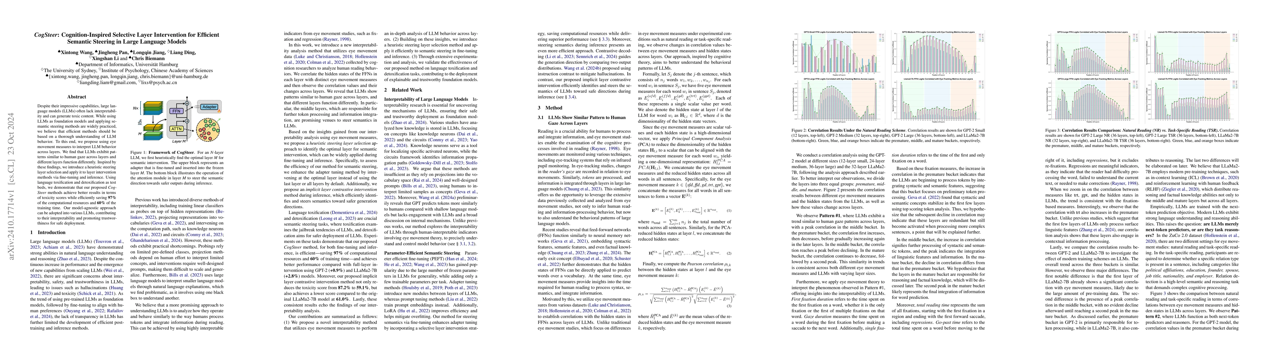 Thumbnail for CogSteer: Cognition-Inspired Selective Layer Intervention for Efficient
  Semantic Steering in Large Language Models