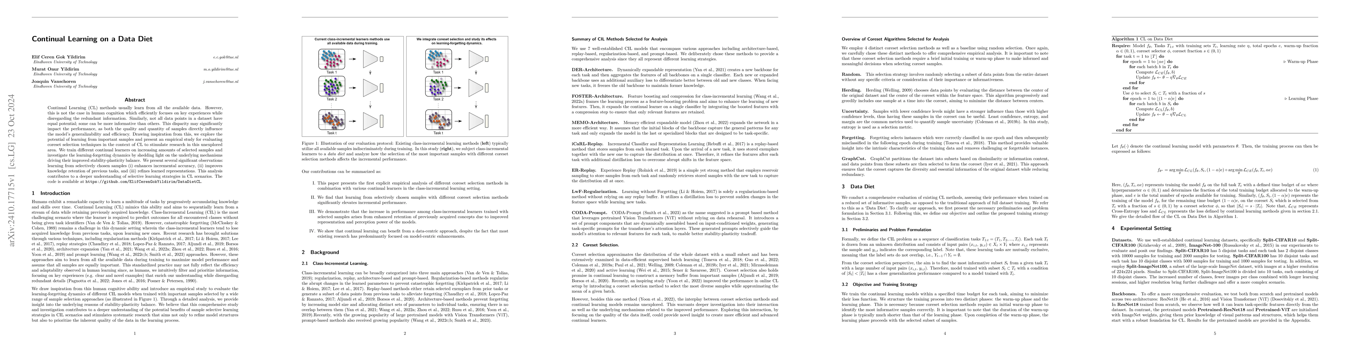 Thumbnail for Continual Learning on a Data Diet