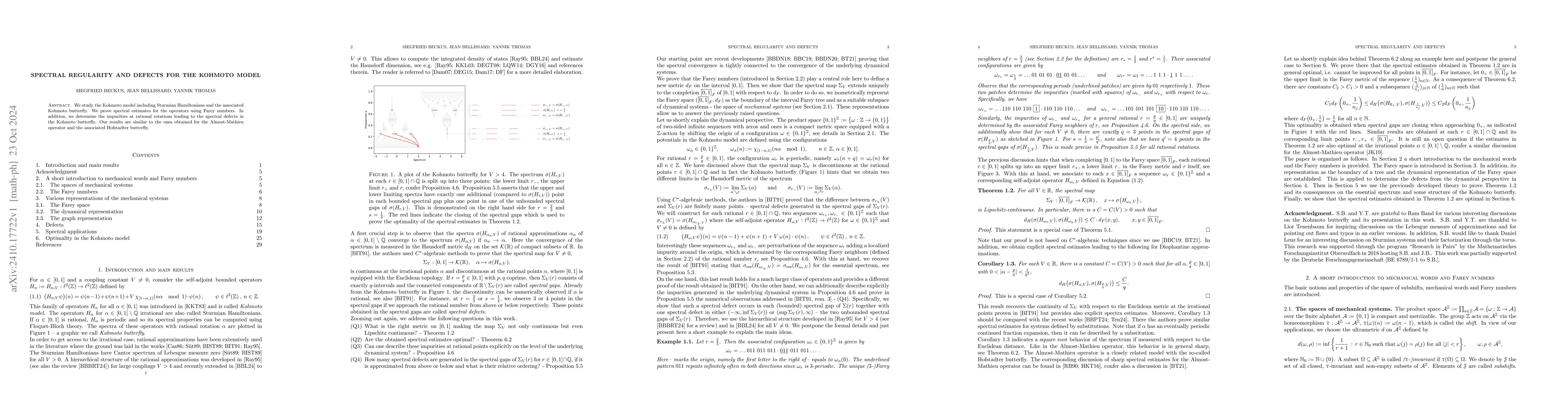 Thumbnail for Spectral regularity and defects for the Kohmoto model