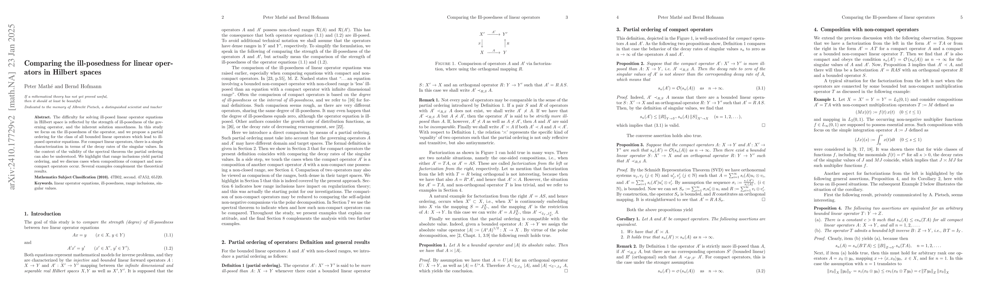 Thumbnail for Comparing the ill-posedness for linear operators in Hilbert spaces
