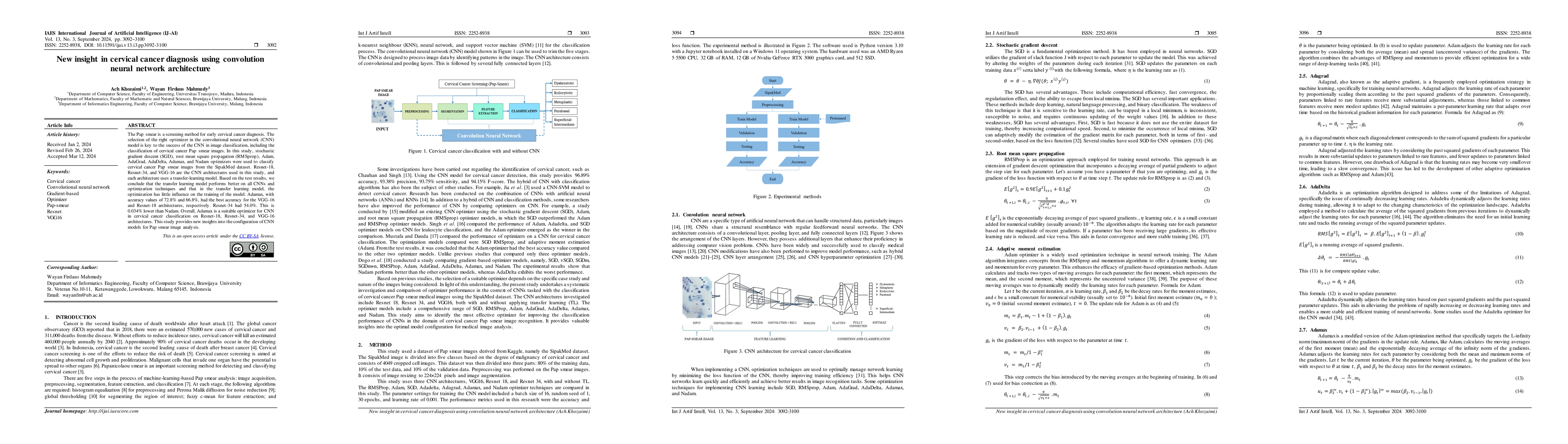 Thumbnail for New Insight in Cervical Cancer Diagnosis Using Convolution Neural
  Network Architecture